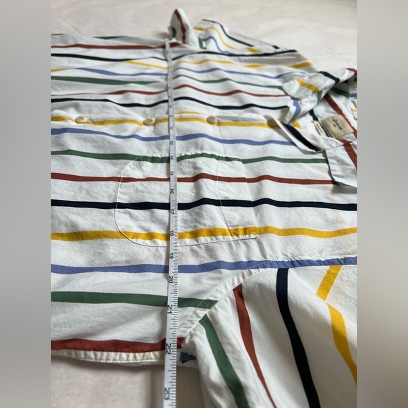 Bellerose Faraway Camp-Collar Cotton-Poplin Shirt Striped Size M Short Sleeve - Picture 6 of 8
